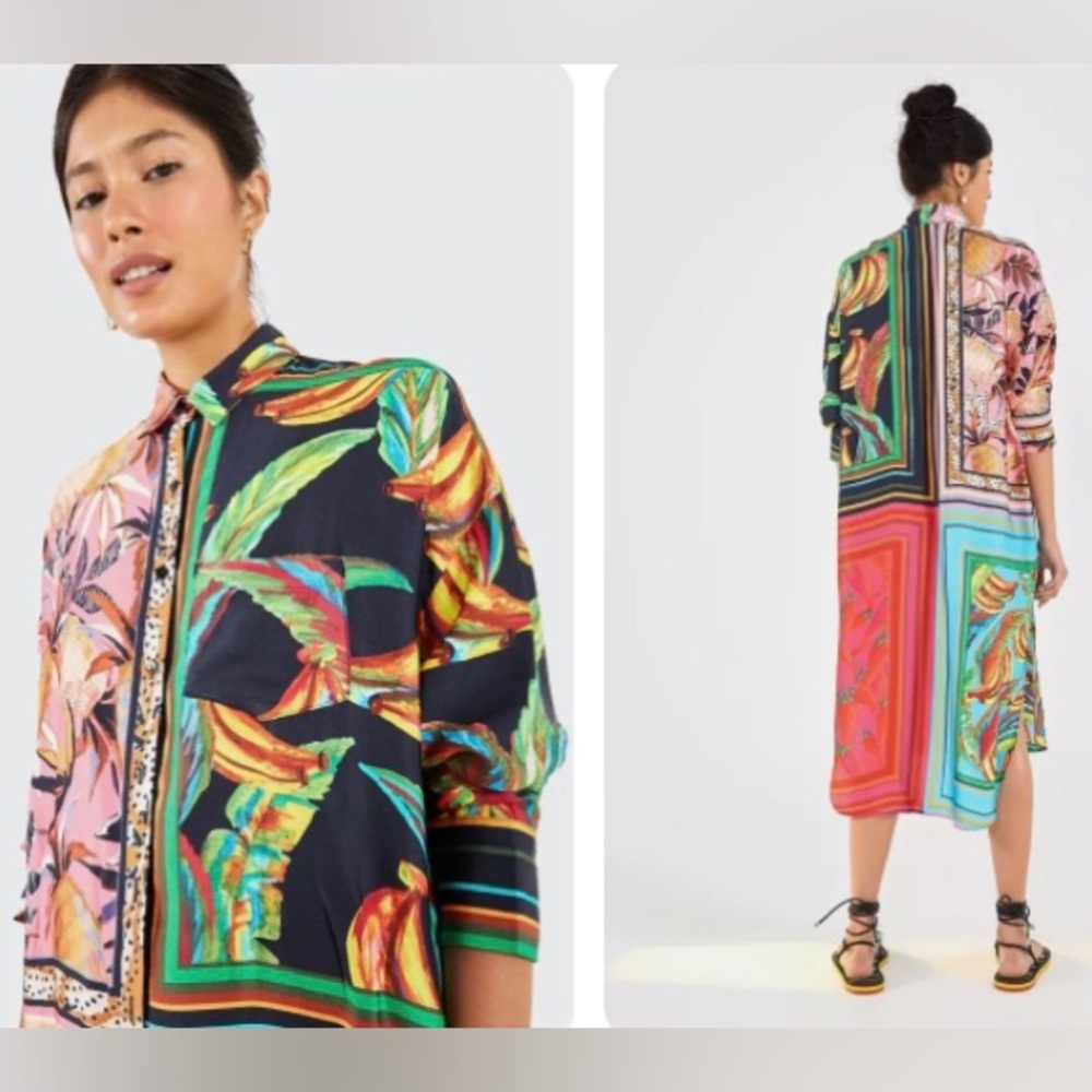 FARM Rio Multi Print Scarf Shirtdress